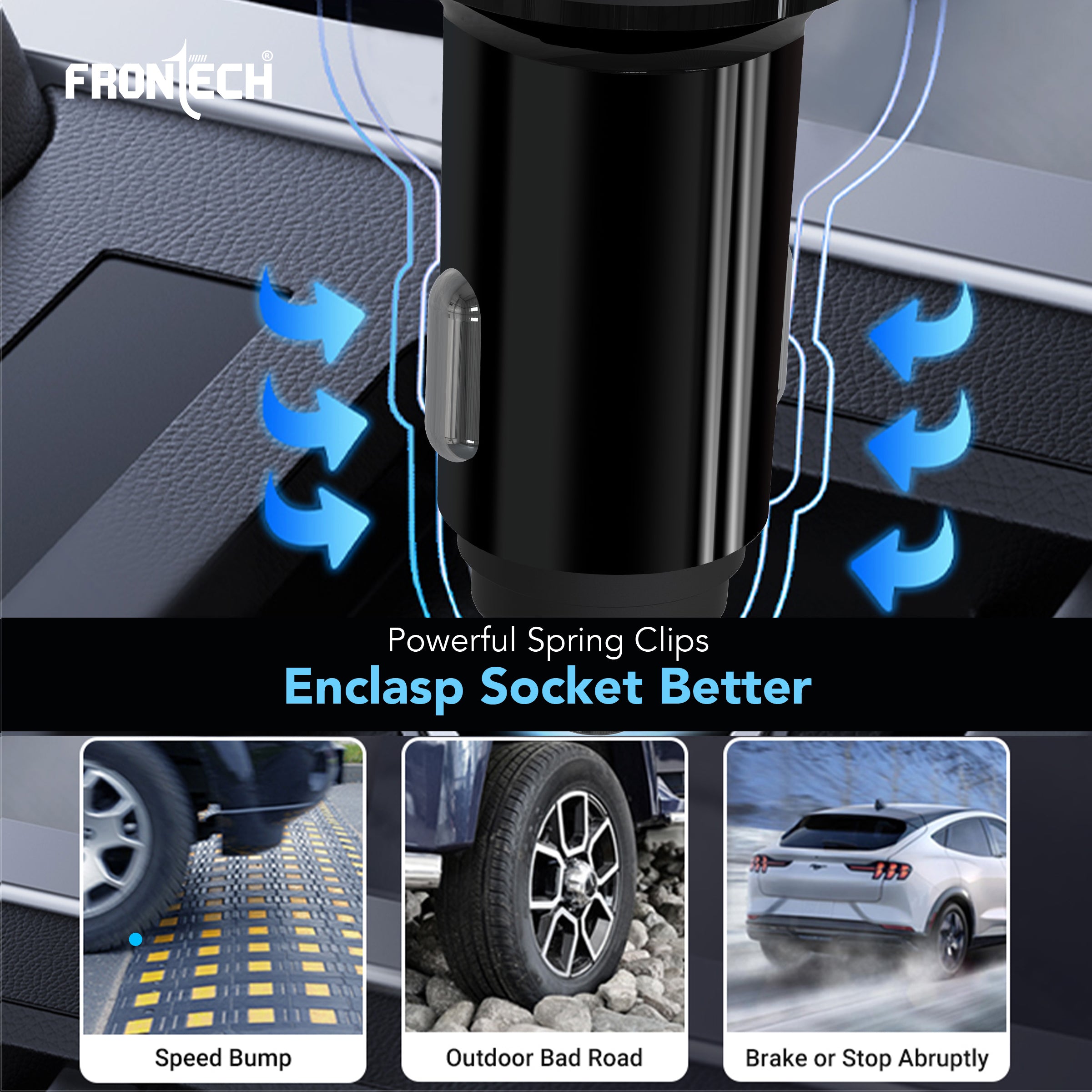 Frontech 17W Dual USB Car Charger with 1M Type-C Cable | Fast Charging (5V/3.4A) | Compact, Anti-Vibration Design | Charge 2 Devices Simultaneously (CCH-0008) Frontech 17W Dual USB Car Charger with 1M Type-C Cable | Fast Charging (5V/3.4A) | Compact, Anti-Vibration Design | Charge 2 Devices Simultaneously (CCH-0008)